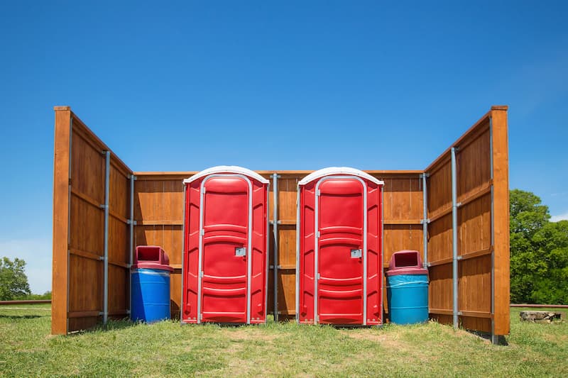 Short-term porta potty units staged for delivery in San Jose, California